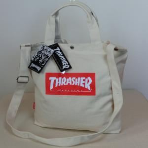 値下げ！　THC803　THRASHER　スラッシャー　iv/red　7274　ショルダートートバッグ　2WAY　3,900円　 アイボリー/レッド　帆布　コットンキャンバス　iv/赤｜paostore