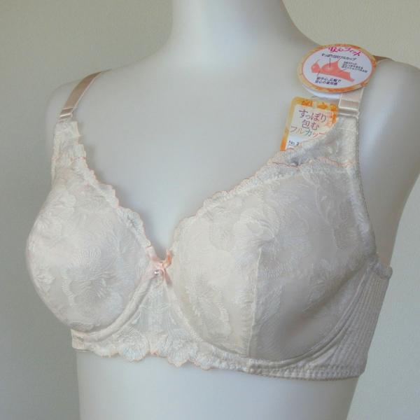 【D75/D85/E80/F80】p7415-1　すっぽり包むフルカップワイヤーブラジャー　ピーチ　...
