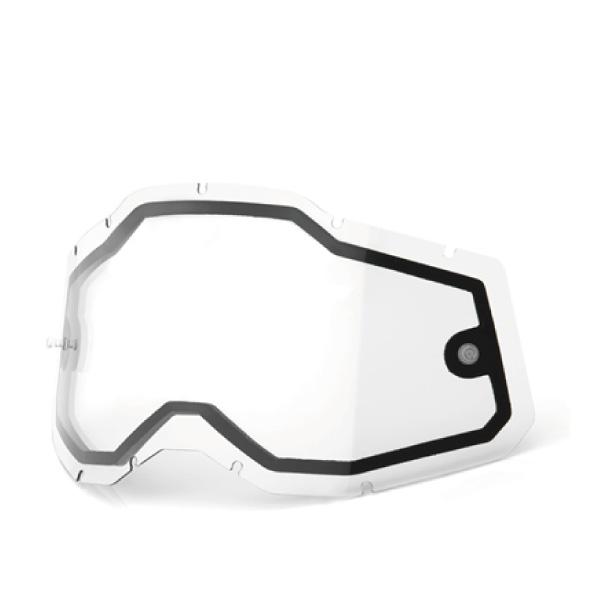 100％ ダブルレンズ クリア RACECRAFT2/ACCURI2/STRATA2用 アンチフォグ...