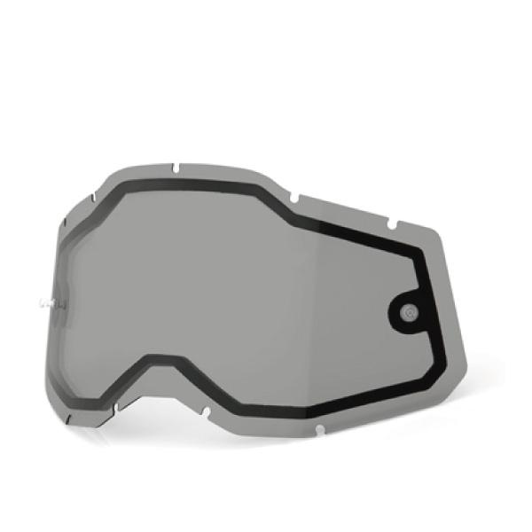 100％ ダブルレンズ スモーク RACECRAFT2/ACCURI2/STRATA2用 アンチフォ...