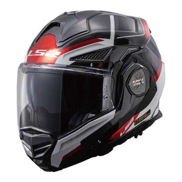 LS2 ADVANT-X F アドバント-エックス エフ ブラックホワイトレッド システムヘルメット...