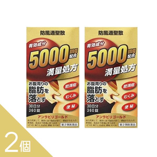 【2個】『アンラビリゴールド 360錠』｜ 満量処方の防風通聖散  5000mgの有効成分 ナイシト...