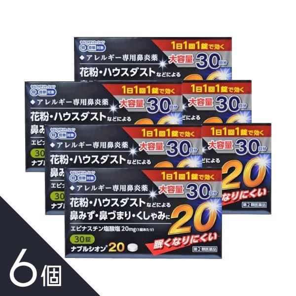 アレジオン20のジェネリック 6個『 ナブルシオン20 30錠 』 花粉症 同処方エピナスチン塩酸塩...