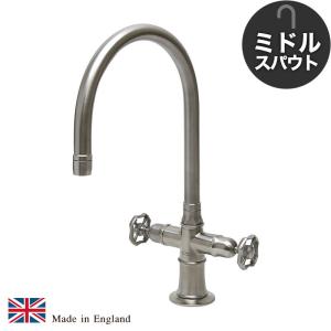 蛇口 洗面所 ステンレス 混合栓 スワン型 モノ・ミキサー ロング