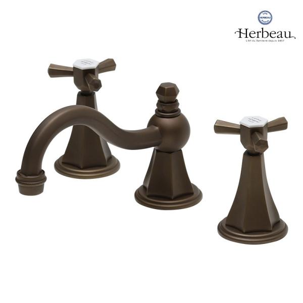 Herbeau／エルボ3602 Monarque（モナーク／オールドブラス） 8インチ混合栓  おし...