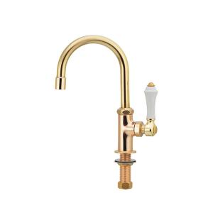 蛇口 おしゃれ 可愛い 水道 水栓 手洗い 立形スワンレバー水栓