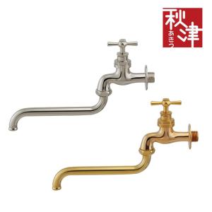単水栓 自在水栓 壁付 横水栓 レトロ ニッケル ガーデン蛇口