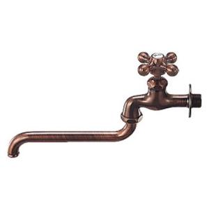水道蛇口 単水栓 クロスハンドル自在水栓 ブロンズ