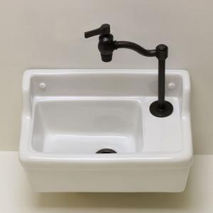 蛇口 手洗器 セット エッセンス 立豆栓（ブロンズ） 壁付型手洗器Sレクタングル 排水口金具3点セット｜papasalada