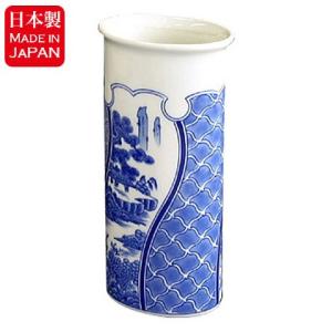 鏡 壁掛けミラー 有田焼 染付祥瑞 洗面鏡 楕円 W490×H800 ウォール