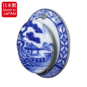 鏡 壁掛けミラー 有田焼 染付祥瑞 洗面鏡 楕円 W490×H800