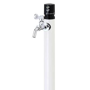 水栓柱 寒冷地仕様立水栓 ワンプッシュ不凍水栓柱 ホワイト（呼び長さ1.2m）｜papasalada
