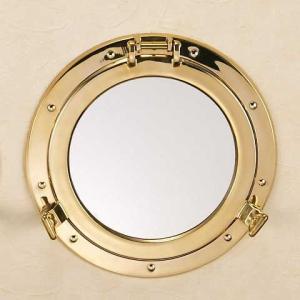 ラウンドミラーL（スタンダード・ブラス） おしゃれでアンティークな真鍮製の壁掛け鏡 GI-050076｜papasalada