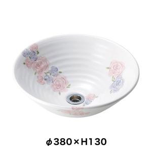 おしゃれ 洗面ボウル 置き型 埋め込み ピンク 和風 手洗い器 美濃焼