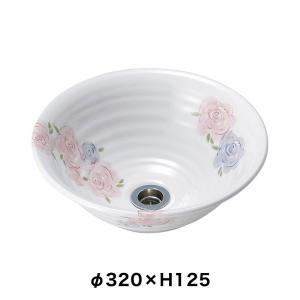 おしゃれ 洗面ボウル 置き型 埋め込み ピンク 和風 手洗い器 美濃焼