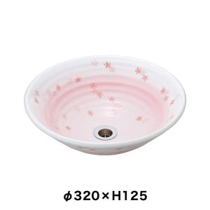 おしゃれ 洗面ボウル 置き型 埋め込み ピンク 和風 手洗い器 美濃焼