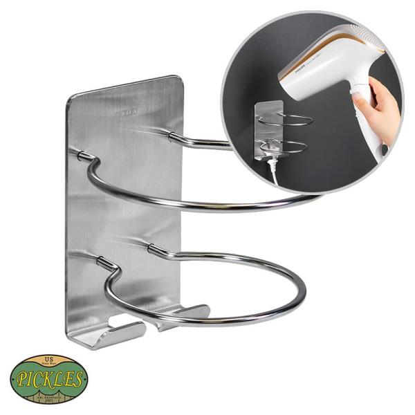 ステンレス ヘアドライヤーラック ヘアドライヤーホルダー 洗面所 脱衣所 化粧室 ステンレス 清潔 ...