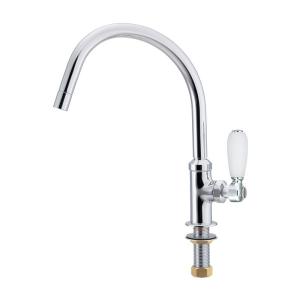 おしゃれ ハンドル 単水栓 ポップレバー 立形スワン水栓