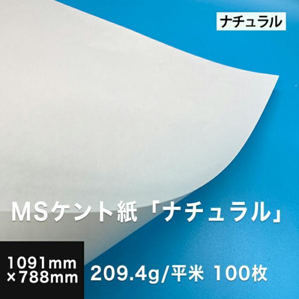 ケント紙 全紙 MSケント紙 ナチュラル 209.4g/平米 全紙サイズ 1091×788mm：10...