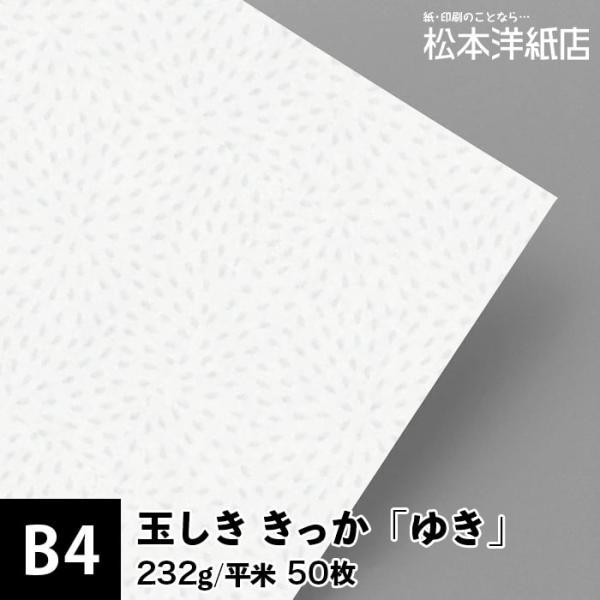 玉しき きっか 「ゆき」 232g/平米 0.34mm B4サイズ：50枚 印刷紙 印刷用紙 松本洋...