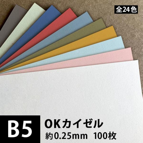 OKカイゼル 180g/平米 0.25mm B5サイズ：100枚 色紙 いろがみ 色画用紙 印刷紙 ...