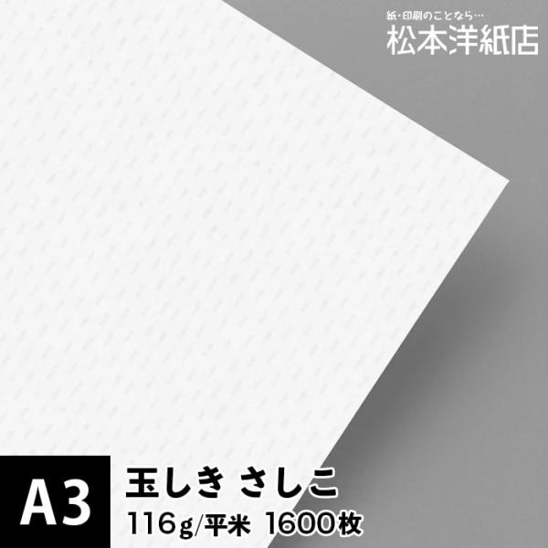 玉しき さしこ 116g/平米 0.15mm A3サイズ：1500枚 印刷紙 印刷用紙 松本洋紙店
