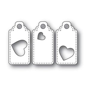 ポピースタンプ　2302 Heart Tag Trio craft die　ハート