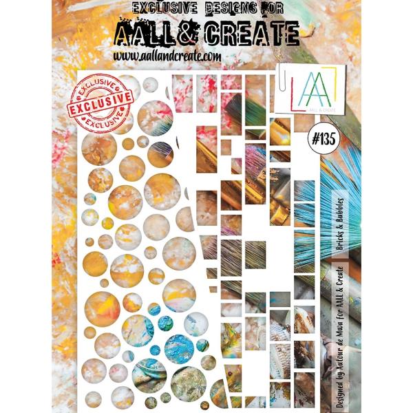【AALL&amp;Create】#135 - A4 Stencil - Bricks &amp; Bubbles ...