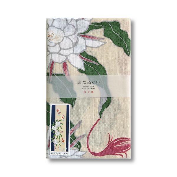 濱文様　絵てぬぐい　手拭い　月下美人に金魚　ポスト投函配送対応