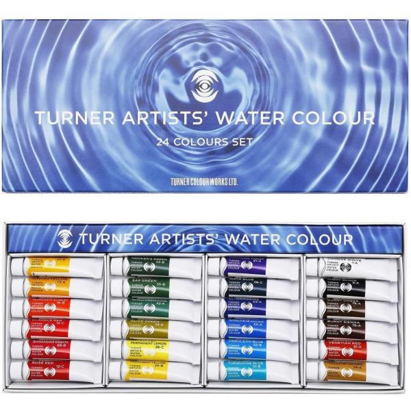 ターナー色彩　透明水彩絵具　Artists' Water Colour　24色セット　ポスト投函配送...