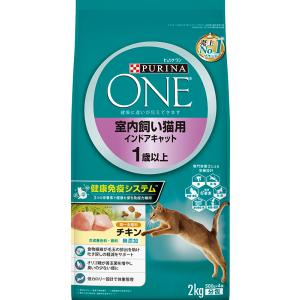 猫ドライフード 3134 ピュリナ ワン 室内飼い猫用 インドアキャット チキン 2kg×6袋（12kg）｜paphilus