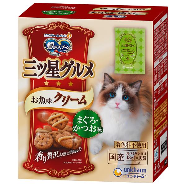 猫ドライフード 0549 ユニ・チャーム 銀のスプーン 三ツ星グルメ お魚味クリーム まぐろ・かつお...