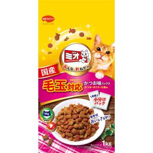 猫ドライフード 6456 日本ペットフード ミオ ドライミックス 毛玉対応 かつお味 1kg×10袋...