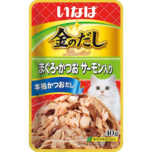 猫ウェットフード 811630  いなばペットフード いなば 金のだしパウチ まぐろ・かつおサーモン...