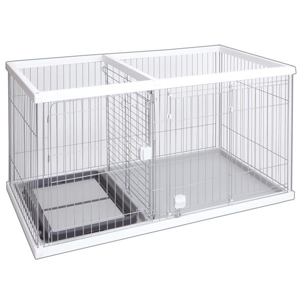 犬用サークル 7606 ペティオ トイレのしつけが出来る ドッグルームサークル ホワイト ワイド