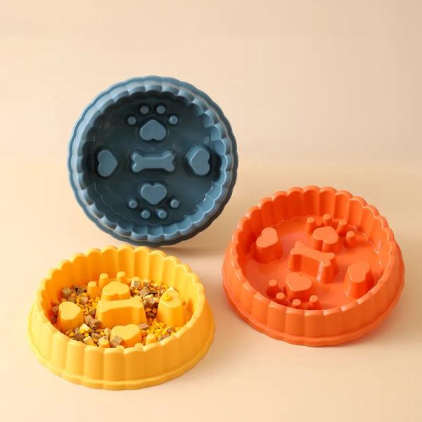 【アウトレット品】犬 猫 早食い防止食器 ROOP 早食い防止食器 ハート＆ボーン（パッケージ無し・...