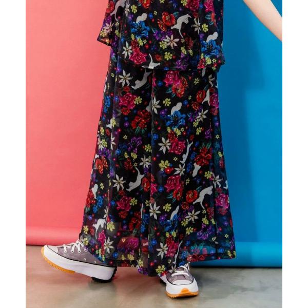 パンツ SALE ScoLar スカラー 152684 アート・ネコ花柄 2柄展開シアーパンツ ボト...