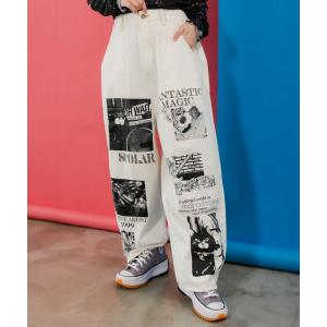 ScoLar パンツ SALE スカラー 153602 刺繍デニムアップリケ