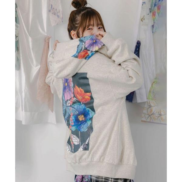 パーカー SALE ScoLar スカラー 153657 花蝶柄スカ子箔プリントロゴパーカー 羽織り...