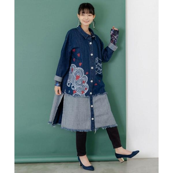 アウター SALE ScoLar スカラー 153675 ひょっこりスカラーちゃん柄デニムシャツアウ...