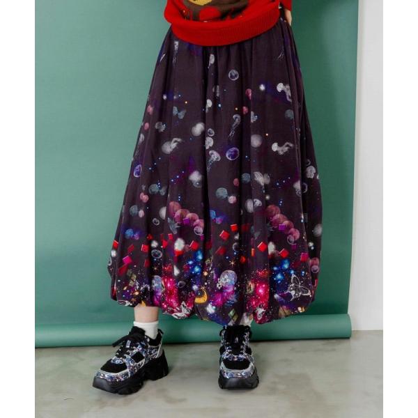 スカート 新作 ScoLar スカラー 153677 クラゲ宇宙orきのこ惑星 2柄展開バルーンスカ...