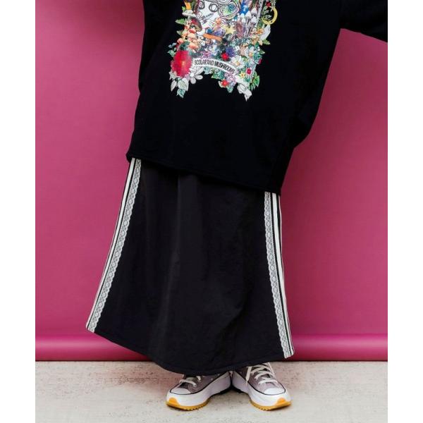 スカート SALE ScoLar スカラー 153719 レース×ライン入りナイロンワッシャースカー...