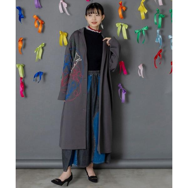 コート SALE ScoLar スカラー 153762 サイン風コード叩き付け ツイル起毛×ボアロン...