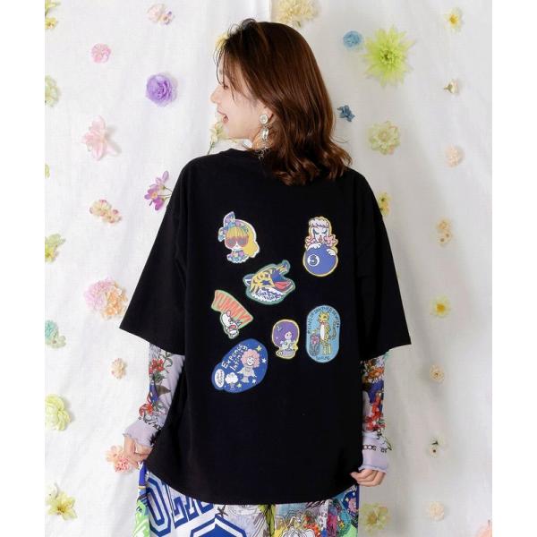 Tシャツ SALE ScoLar スカラー 162627 ポップレトロ調 ワッペン風バック刺繍Tシャ...