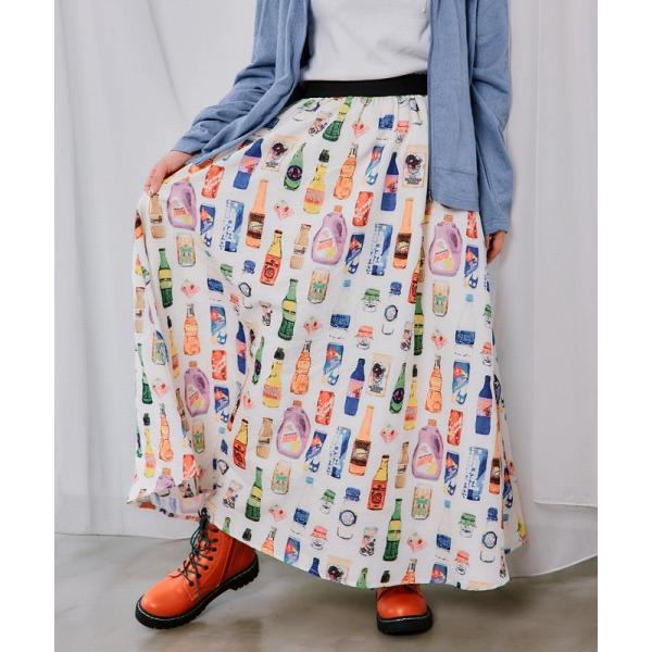 スカート ScoLar スカラー 163612 ボトルパラダイス 総柄ワッシャースカート ボトムス ...
