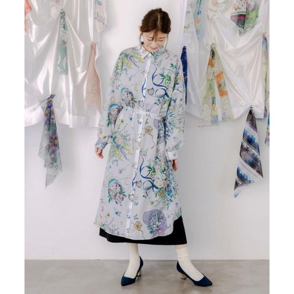 ワンピース SALE is ScoLar イズ スカラー 553224 星座と花束柄シャツワンピース...