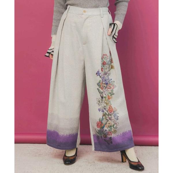 パンツ SALE is ScoLar イズ スカラー 553270 花柄裾グラデラメツイード×裏地パ...