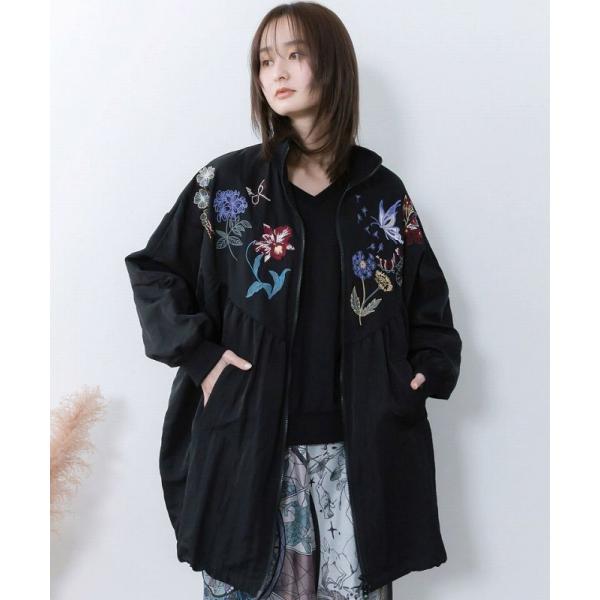 ブルゾン SALE is ScoLar イズ スカラー 561206 リボン×花刺繍ドルマンスリーブ...