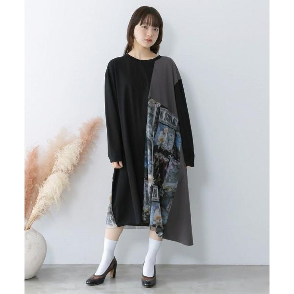 ワンピース SALE is ScoLar イズ スカラー 561221 アンティークプリント柄切替ワ...