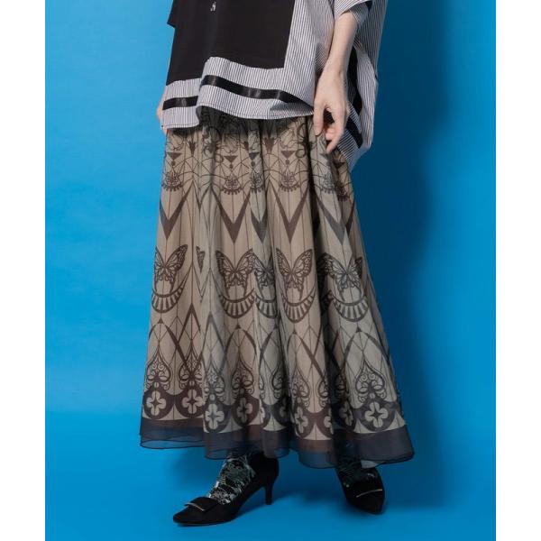 スカート 新作 is ScoLar イズ スカラー 561231 ゴシック柄チュール重ねリバーシブル...